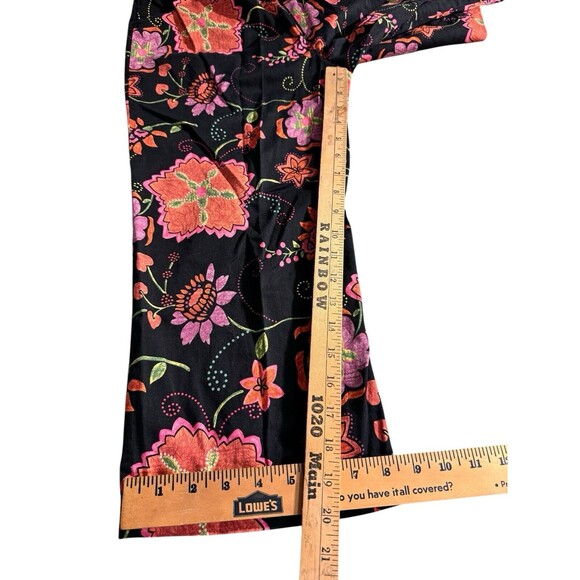 VTG Spenser Jeremy l Vintage 90’s Flower Print Capris 4 Black, orange and pink - Picture 5 of 11